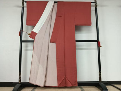 平和屋着物▽豪華色留袖　単衣　鹿の子文様　長春色　正絹　逸品　未使用　AABL9134jh