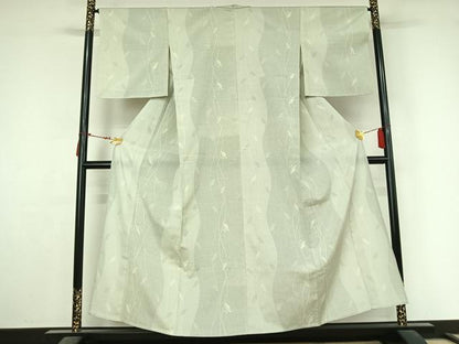 平和屋着物▽本塩沢　単衣　蔦草文　正絹　逸品　未使用　AABL9139jh