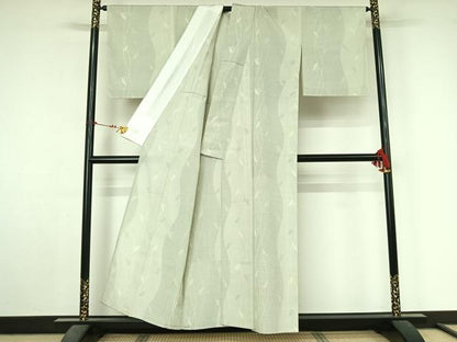 平和屋着物▽本塩沢　単衣　蔦草文　正絹　逸品　未使用　AABL9139jh