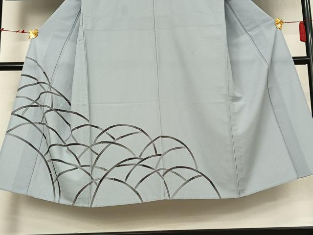 平和屋着物▽男性　洗える最高級着物　＜英＞はなぶさ謹製　訪問着　単衣　手描き　籬文　鬼しぼ縮緬　洗える着物　AABL9143jh