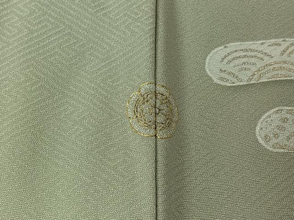 平和屋着物▽訪問着　単衣　刺繍　地紙蜀江花文　金銀彩　正絹　逸品　未使用　AABL9144jh