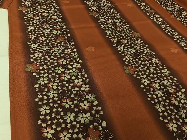 平和屋着物▽小紋　単衣　舞桜間道　洗える着物　未使用　AABL9159jh