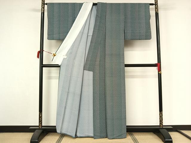 平和屋着物▽小紋　単衣　舞花文　さんび謹製　洗える着物　AABL9162jh