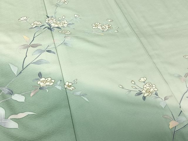 平和屋着物▽訪問着　単衣　枝花文　金彩　洗える着物　AABL9166jh