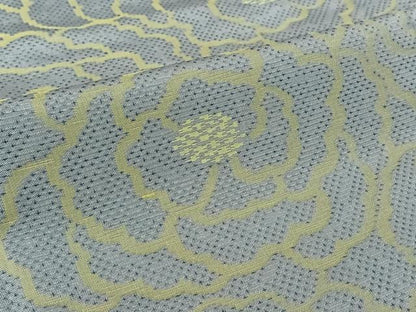 平和屋着物▽お召　単衣　花尽くし文　正絹　逸品　AABL9176jh