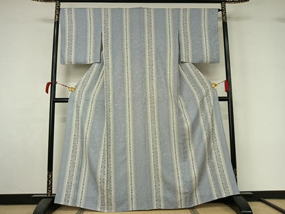 平和屋着物▽上質な小紋　単衣　花間道　正絹　逸品　AABL9177jh
