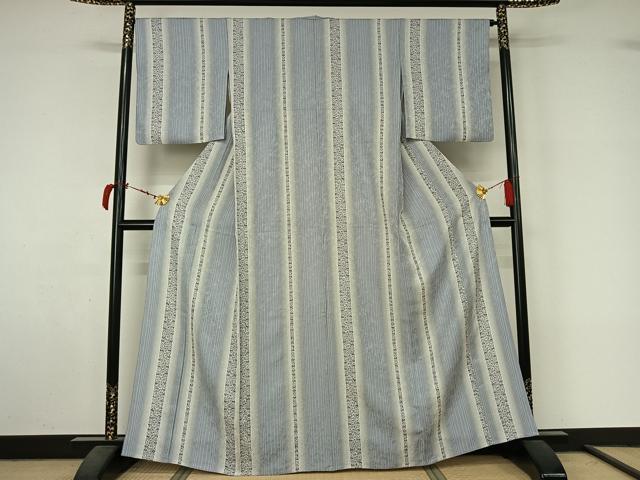 平和屋着物▽上質な小紋　単衣　花間道　正絹　逸品　AABL9177jh