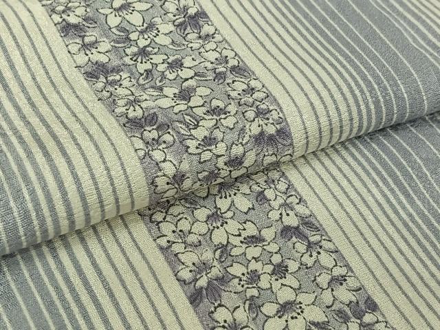 平和屋着物▽上質な小紋　単衣　花間道　正絹　逸品　AABL9177jh