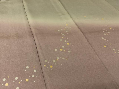 平和屋着物▽訪問着　単衣　総刺繍　霞文　暈し染め　金通し地　正絹　逸品　AABL9180jh