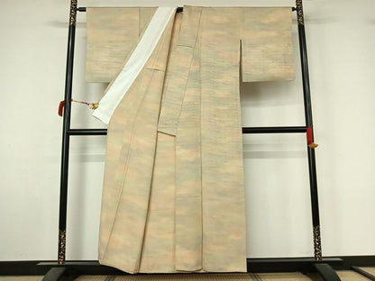 平和屋着物▽上質な小紋　単衣　霞文　正絹　逸品　AABL9190jh
