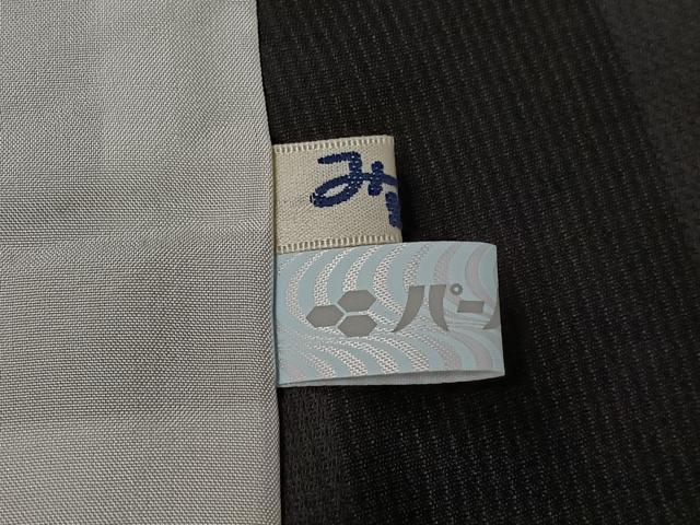 平和屋着物▽上質な小紋　単衣　風景花丸文　黒地　金彩　正絹　逸品　AABL9191jh
