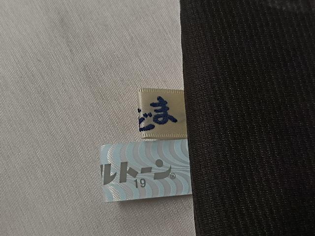 平和屋着物▽上質な小紋　単衣　風景花丸文　黒地　金彩　正絹　逸品　AABL9191jh