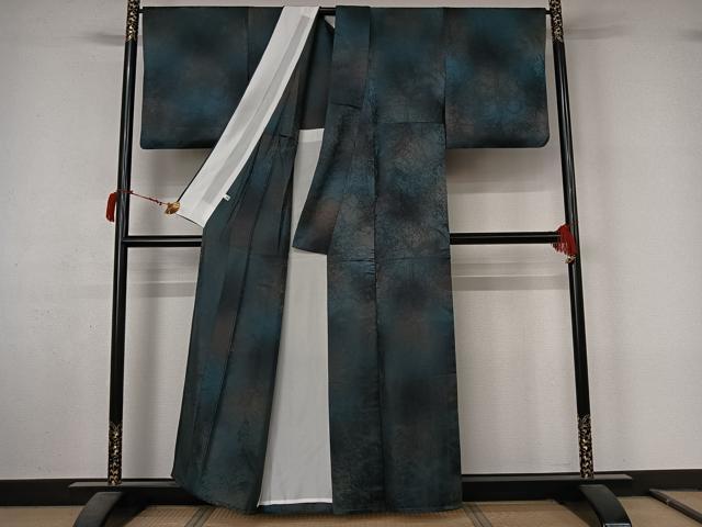 平和屋着物▽児島大輔　小紋　単衣　霞文　暈し染め　正絹　逸品　AABL9192jh