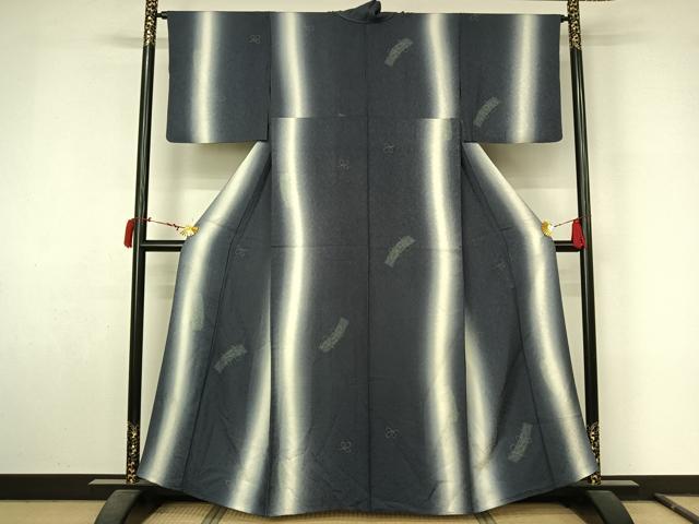 平和屋着物▽訪問着　単衣　短冊花文　暈し染め　金彩　正絹　逸品　AABL9196jh