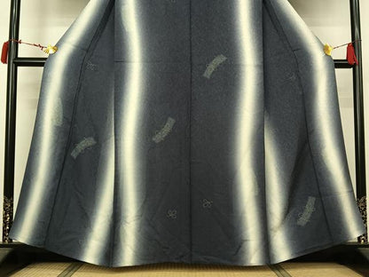 平和屋着物▽訪問着　単衣　短冊花文　暈し染め　金彩　正絹　逸品　AABL9196jh