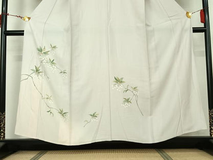 平和屋着物▽訪問着　単衣　枝花文　伊勢丹扱い　正絹　逸品　AABL9198jh