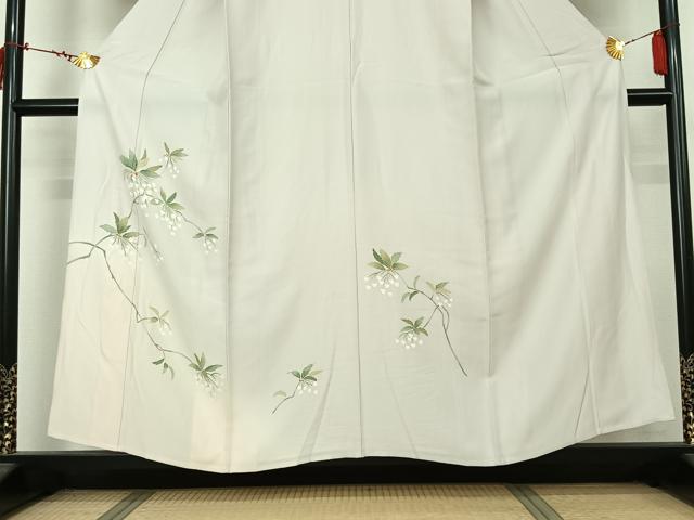 平和屋着物▽訪問着　単衣　枝花文　伊勢丹扱い　正絹　逸品　AABL9198jh