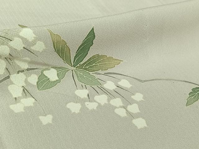 平和屋着物▽訪問着　単衣　枝花文　伊勢丹扱い　正絹　逸品　AABL9198jh