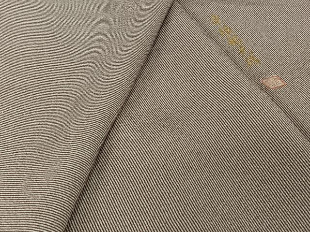 平和屋着物▽伝統工芸師　服部光擴　江戸小紋　単衣　万筋　葡萄色×白色　正絹　逸品　AABL9200jh