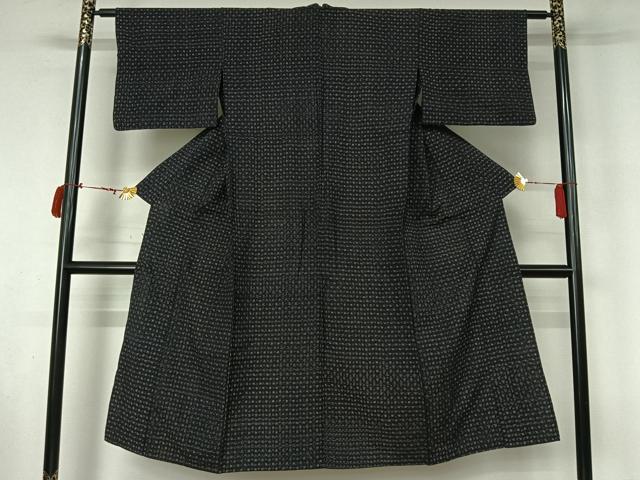 平和屋着物▽小紋　単衣　幾何学文様　綿　AABL9201jh
