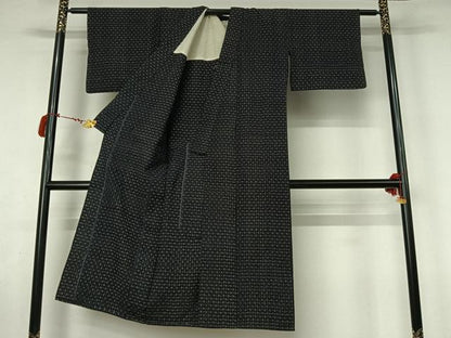 平和屋着物▽小紋　単衣　幾何学文様　綿　AABL9201jh