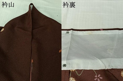 平和屋着物▽小紋　単衣　草花文　洗える着物　AABL9203jh