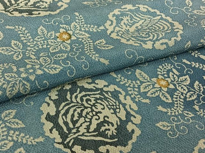 平和屋着物▽上質な小紋　単衣　型染め　花唐草文　暈し染め　鬼しぼ縮緬　正絹　逸品　AABL9217jh