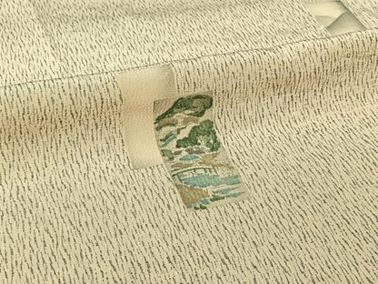 平和屋着物▽上質な小紋　単衣　短冊風景花文　正絹　逸品　AABL9218jh