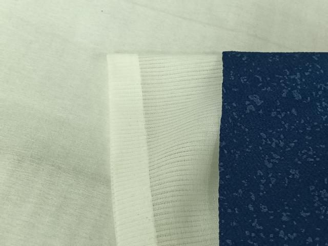 平和屋着物▽訪問着　単衣　藍　更紗花唐草文　正絹　逸品　AABL9232jh