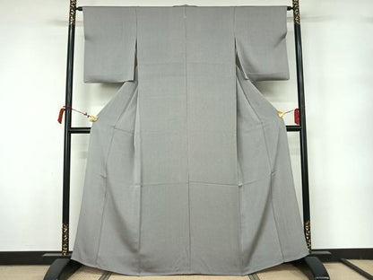 平和屋着物▽上質な小紋　単衣　縞　正絹　逸品　AABL9240jh