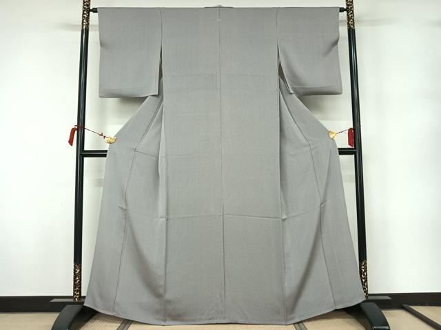 平和屋着物▽上質な小紋　単衣　縞　正絹　逸品　AABL9240jh