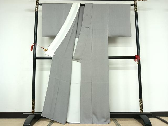 平和屋着物▽上質な小紋　単衣　縞　正絹　逸品　AABL9240jh