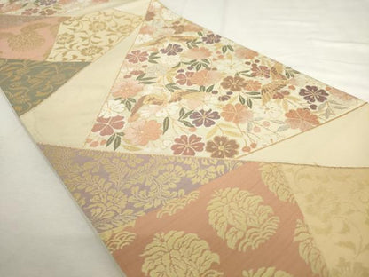 平和屋着物◎六通柄袋帯　唐織　花鳥文　金銀糸　正絹　逸品　AABL9258wj