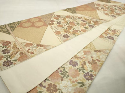 平和屋着物◎六通柄袋帯　唐織　花鳥文　金銀糸　正絹　逸品　AABL9258wj