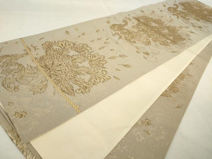 平和屋着物◎六通柄袋帯　鳳凰花文　金糸　正絹　逸品　AABL9268wj