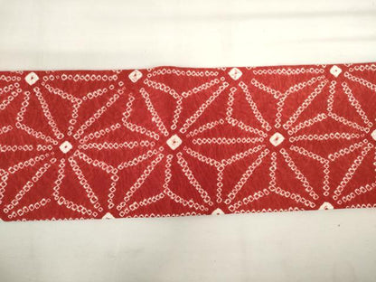 平和屋着物◎九寸名古屋帯　総絞り　麻の葉文　正絹　逸品　AABL9270wj
