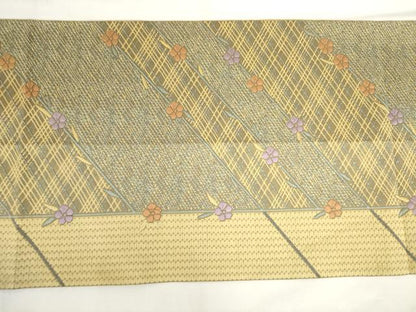 平和屋着物◎本場筑前博多織　八寸名古屋帯　唐織　舞花文　正絹　逸品　AABL9279wj
