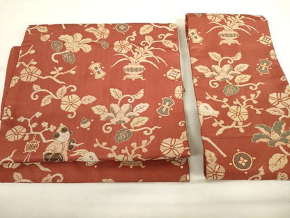 平和屋着物◎つけ帯　唐織　唐子　金糸　正絹　逸品　AABL9287wj
