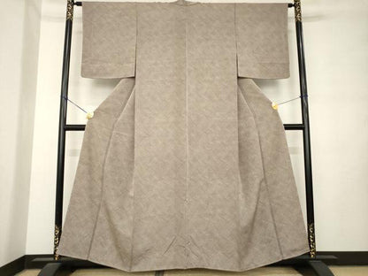 平和屋着物●江戸小紋　市松文　正絹　逸品　未使用　AABL9299ck