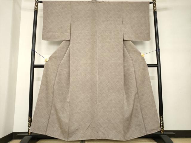 平和屋着物●江戸小紋　市松文　正絹　逸品　未使用　AABL9299ck