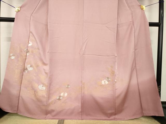 平和屋着物●豪華色留袖　蘇州刺繍　寿光織　草花文　正絹　逸品　AABL9307ck