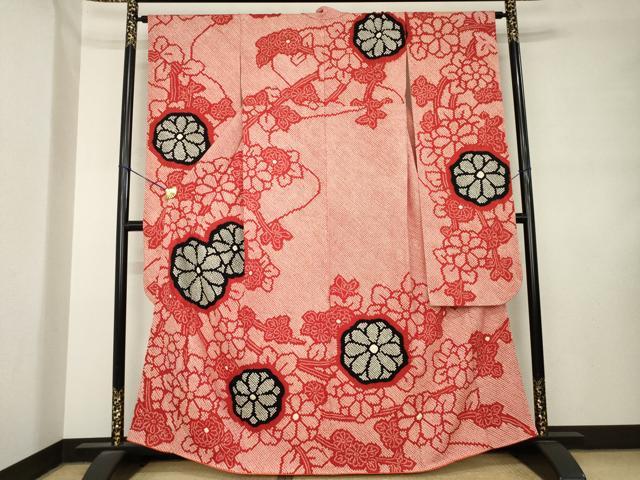 平和屋着物●豪華振袖　総絞り　枝花文　正絹　逸品　AABL9311ck