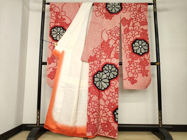 平和屋着物●豪華振袖　総絞り　枝花文　正絹　逸品　AABL9311ck