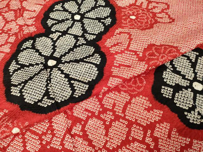 平和屋着物●豪華振袖　総絞り　枝花文　正絹　逸品　AABL9311ck