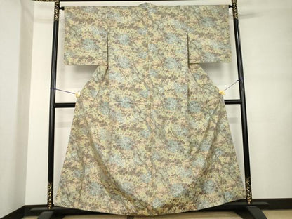平和屋着物●本場大島紬　7マルキ　枝葉文　総絣　正絹　逸品　AABL9315ck