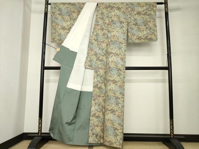 平和屋着物●本場大島紬　7マルキ　枝葉文　総絣　正絹　逸品　AABL9315ck