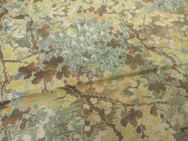 平和屋着物●本場大島紬　7マルキ　枝葉文　総絣　正絹　逸品　AABL9315ck