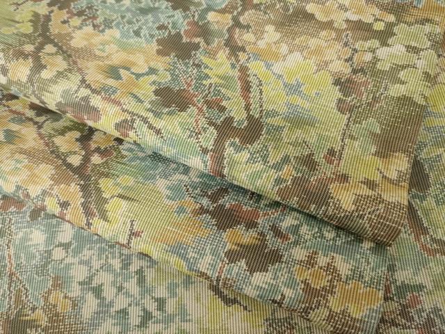 平和屋着物●本場大島紬　7マルキ　枝葉文　総絣　正絹　逸品　AABL9315ck