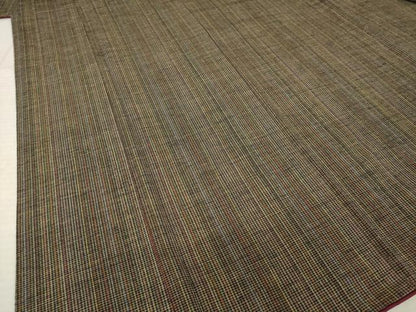平和屋着物●上質な紬　格子　正絹　逸品　AABL9320ck