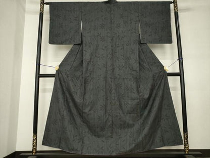 平和屋着物●本場大島紬　7マルキ　笹竹文　正絹　逸品　AABL9326ck